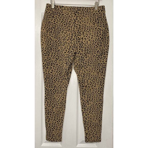 Chico's Leopard Print Ankle Pull On Knit Pants Women Size 2 US 12 Crop Leggings - Picture 3 of 5